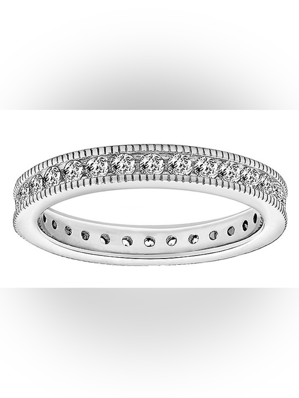 NIB Diamonique 1.10 cttw Platinum Clad Eternity Band - Size 5